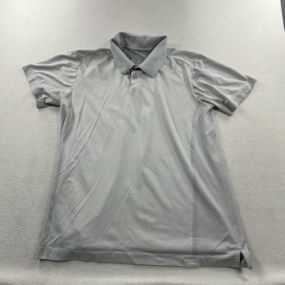 Legends Polo Shirt Mens XL Gray Performance Golf Panels Short Sleeve Stretch